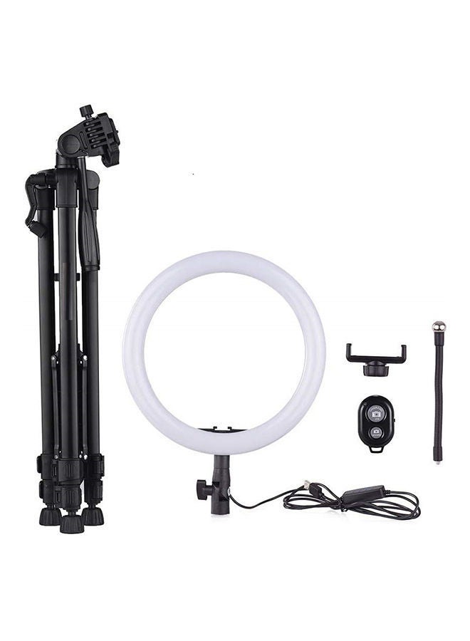 Dimmable 10-Inch LED Ring Light With Tripod Stand White/Black/Gold - Image 2