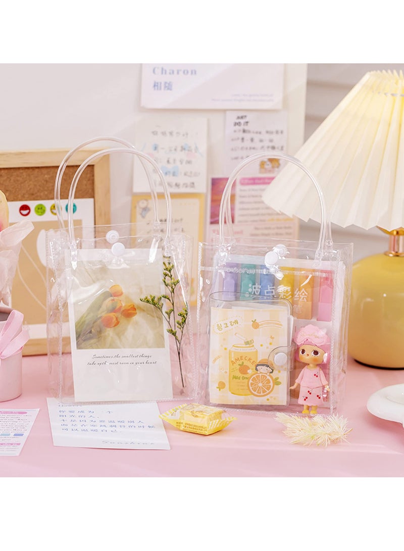 Excefore Clear PVC Gift Bags Reusable Transparent Shopping Bag Gift Wrap Tote with Handles for Wedding Flowers Birthday Valentines Day Party Bags 20 x 20 x 8cm(16Pcs) - Image 4