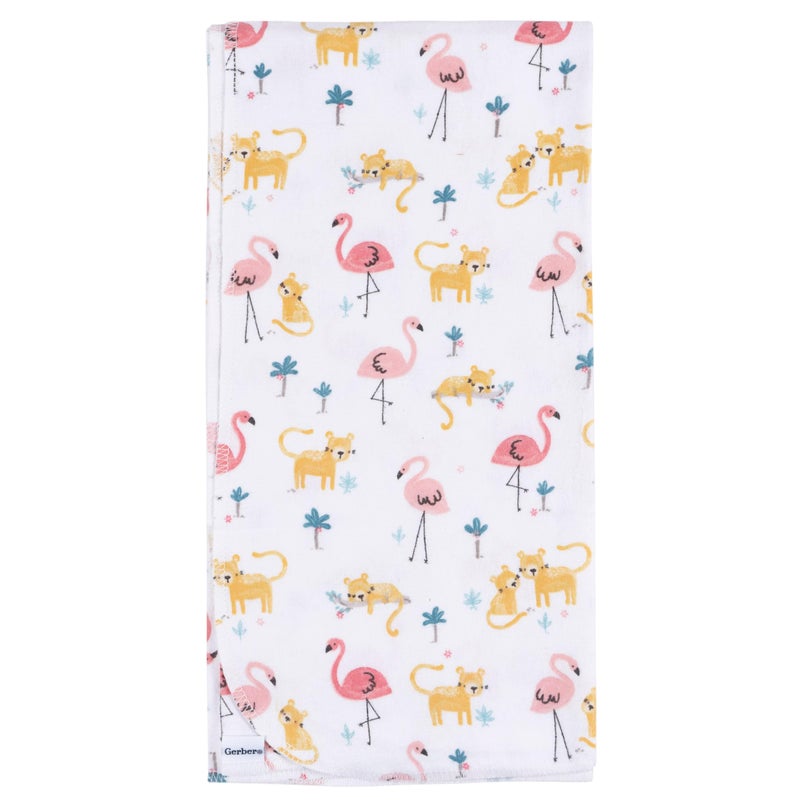 Gerber Unisex Baby 100% Cotton Flannel Receiving Blankets 30x30 Inches (Pack of 4), Animal Geo Girl, One Size - Image 5