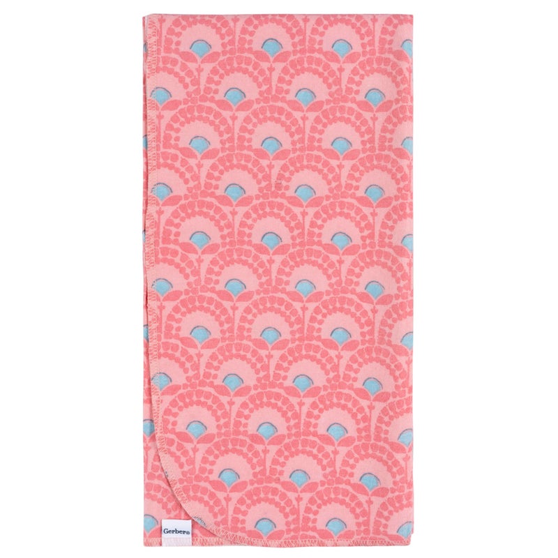 Gerber Unisex Baby 100% Cotton Flannel Receiving Blankets 30x30 Inches (Pack of 4), Animal Geo Girl, One Size - Image 4