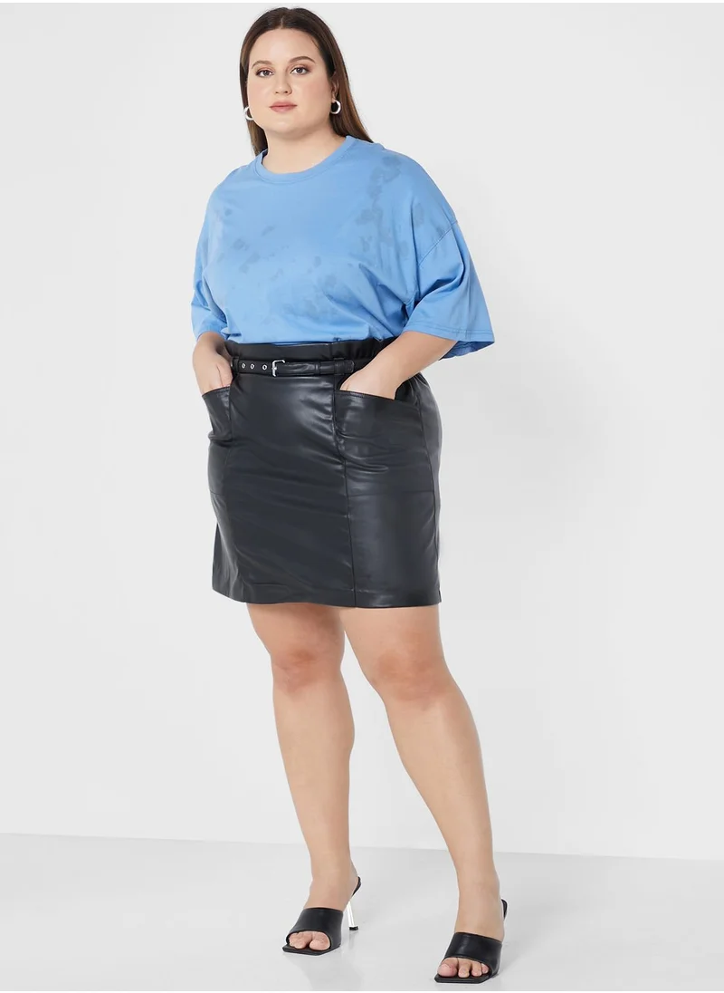 Only Carmakoma High Waist Pu Mini Skirt