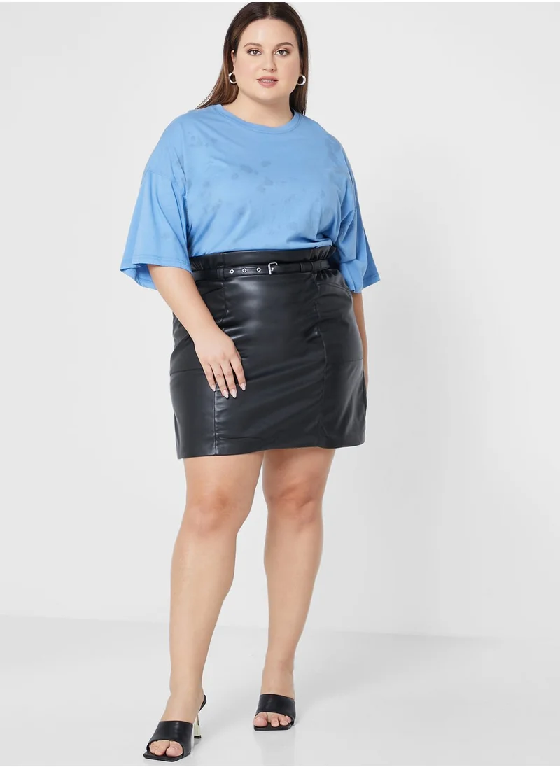 Only Carmakoma High Waist Pu Mini Skirt