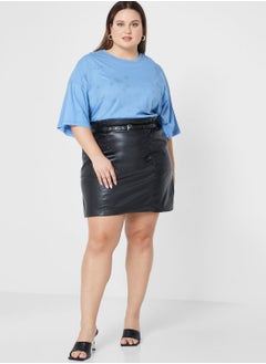High Waist Pu Mini Skirt