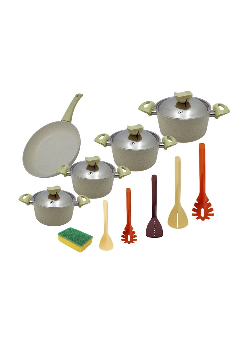 الأمل طقم قدور الأمل جرانيت 15 قطعة بيج - Image 2