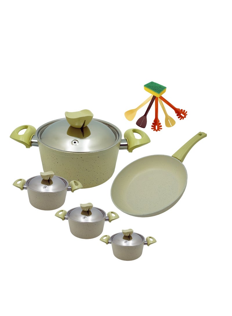 الأمل طقم قدور الأمل جرانيت 15 قطعة بيج - Image 1