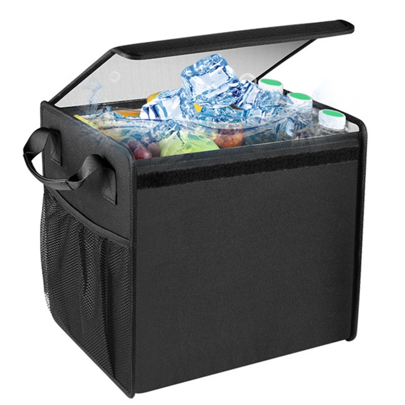 Car Trunk Organizer Bag Insulated Waterproof for Car Sedan SUV MPV Foldable 600D Oxford Cloth Travel Organization Storage Box with 2 Mesh Bag Portable Handle - Image 1