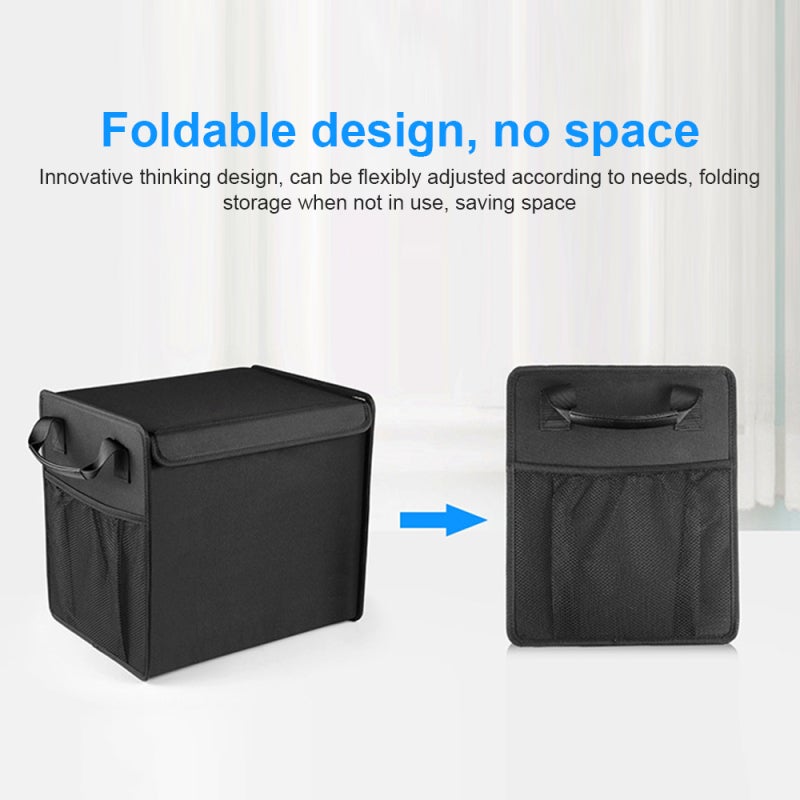 Car Trunk Organizer Bag Insulated Waterproof for Car Sedan SUV MPV Foldable 600D Oxford Cloth Travel Organization Storage Box with 2 Mesh Bag Portable Handle - Image 5