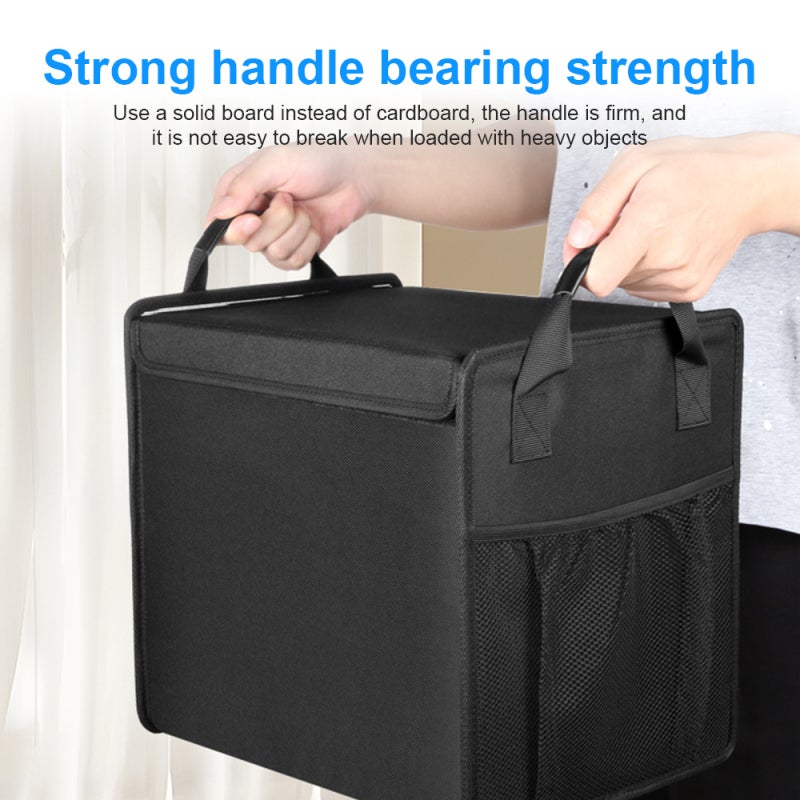 Car Trunk Organizer Bag Insulated Waterproof for Car Sedan SUV MPV Foldable 600D Oxford Cloth Travel Organization Storage Box with 2 Mesh Bag Portable Handle - Image 3