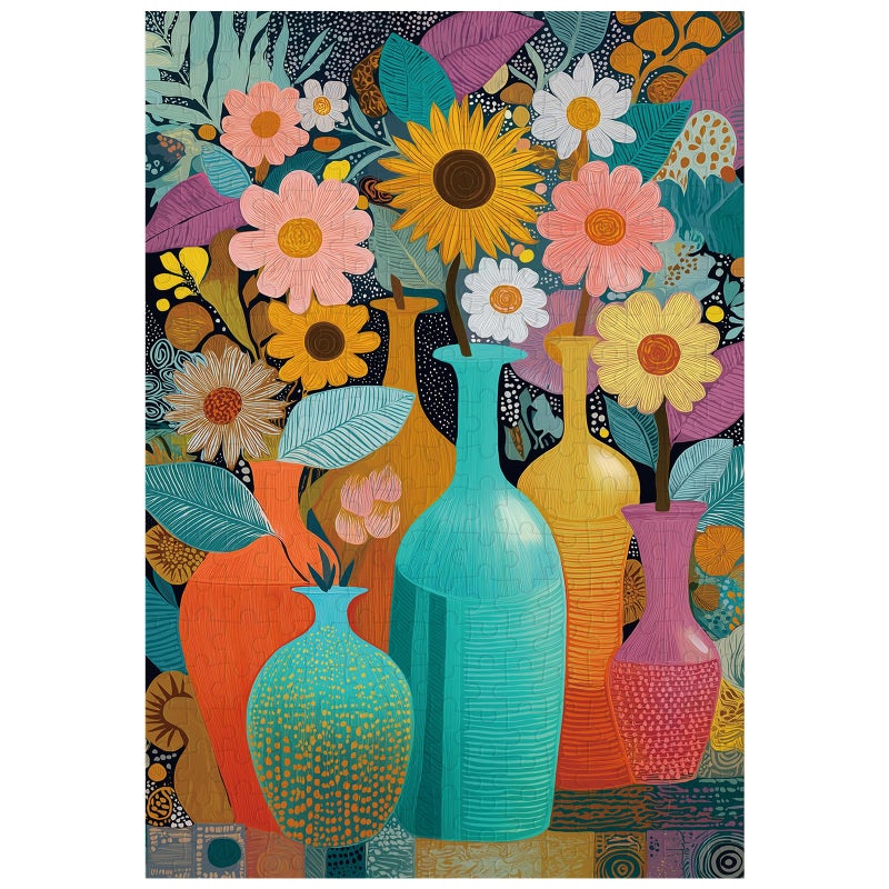Ulord Great Jigsaw Puzzles for Adults 300 Pieces Colorful Boho Floral Vase Puzzles for Adults Toys Gift Family Decoration Kids Puzzle - Image 3