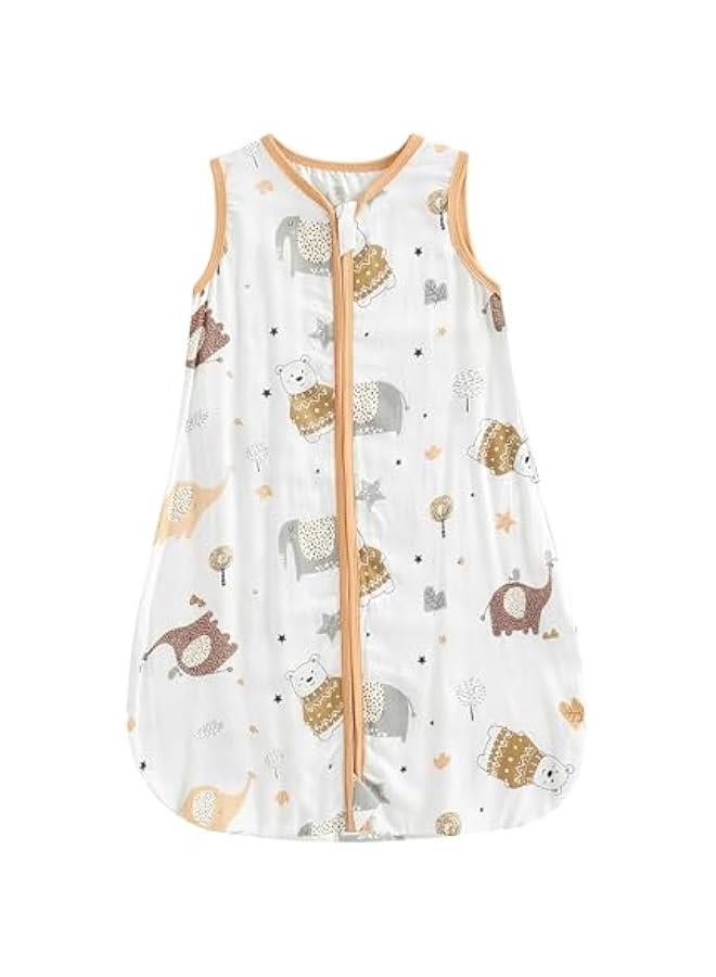 ميكسد كيس نوم للاطفال في الشتاء، بطانية يمكن ارتداؤها بدون اكمام مع سحاب ثنائي الاتجاه، ثوب نوم قطن لحديثي الولادة - Image 1