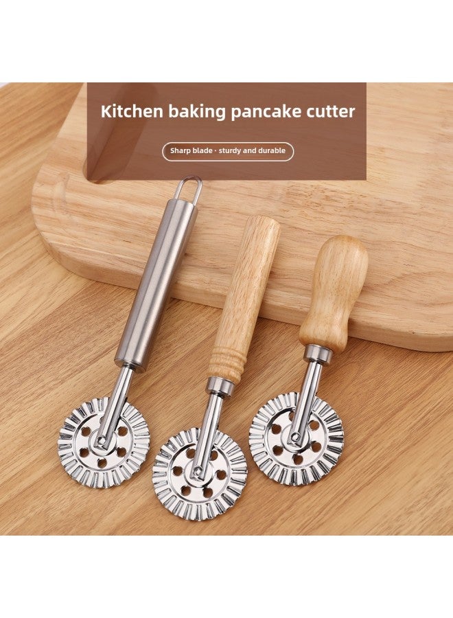 Stainless Steel Cake Cutter Oak Cake Wheel Pizza Cutter Roller Cutter Biscuit Mold Wholesale-Specifications:Large Short Cake Cutter-Color:Picture Color - Image 2