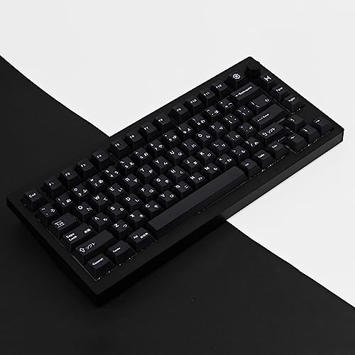 GEKUCAP Black Japanese Keycaps 129 Keys, Minimalist Style Cherry Profile Key Caps, PBT Dye Sublimation Customized Keycaps Set Compatible with Cherry MX Switches Mechanical Keyboards - Image 4
