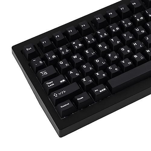 GEKUCAP Black Japanese Keycaps 129 Keys, Minimalist Style Cherry Profile Key Caps, PBT Dye Sublimation Customized Keycaps Set Compatible with Cherry MX Switches Mechanical Keyboards - Image 1