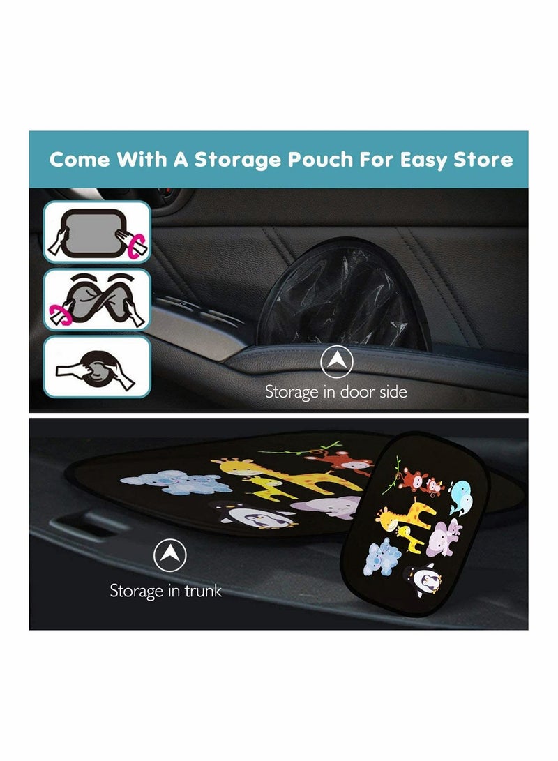 Y&D Car Window Shades for Kids Baby Pet UV Rays/Sunlight Protection, Sunshades Shield Visor Children with PVC Adsorption Electrostatic Side Windscreen Window, 2 Pcs - Image 3