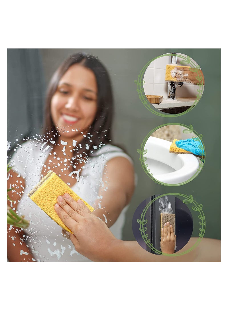 KASTWAVE Natural Kitchen Sponges 10 Pack Plant Cleaning Pan Sponges - Image 4