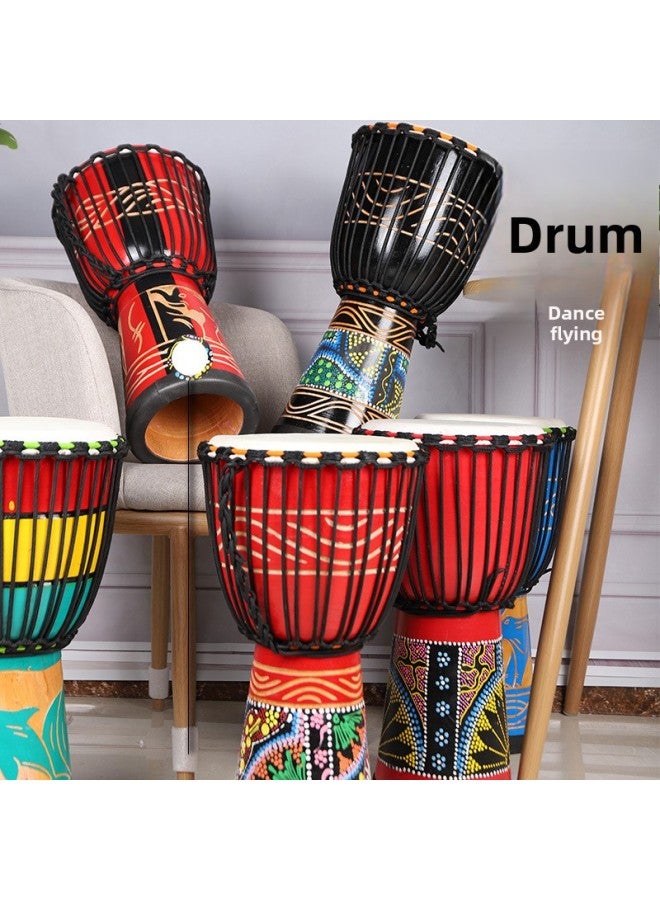 Somali Goat African Drum For Adults and Children Beginners Hand Drum Professional Performance Teaching Drum Mark 8inch log painted - Image 3