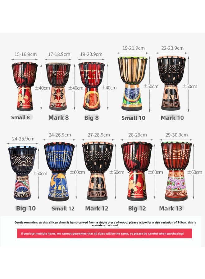 Somali Goat African Drum For Adults and Children Beginners Hand Drum Professional Performance Teaching Drum Mark 8inch log painted - Image 5
