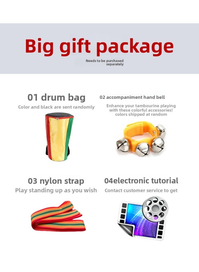 Somali Goat African Drum For Adults and Children Beginners Hand Drum Professional Performance Teaching Drum Mark 8inch log painted - Image 4