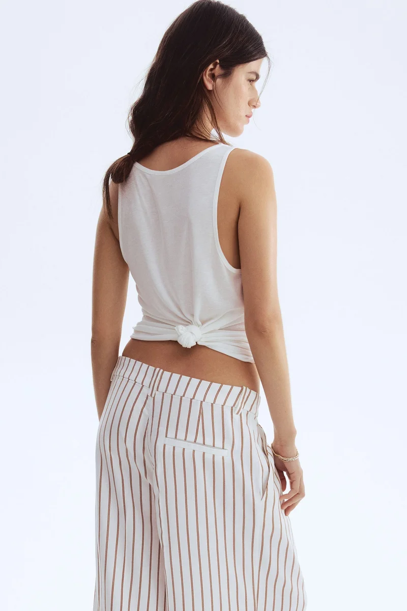 H&M Wide linen-blend trousers