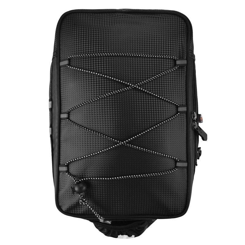YSANAM Bike Trunk Bag: Black PU Waterproof - Large Capacity With Reflective Strips Rear Rack Bag for Night Cycling & Daily Rides - Image 5