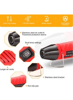 Necomi Mini HeaHeat Gun, Mini Dual Temperature Heat Gun Tool with Reflective Nozzle for Epoxy, Shrink Wrap, Vinyl Wrap, Embossing, Electronics, Candle Making, Cell Phone Repair  - Image 3