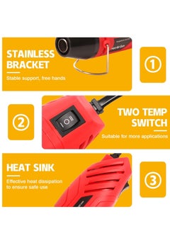 Necomi Mini HeaHeat Gun, Mini Dual Temperature Heat Gun Tool with Reflective Nozzle for Epoxy, Shrink Wrap, Vinyl Wrap, Embossing, Electronics, Candle Making, Cell Phone Repair  - Image 4