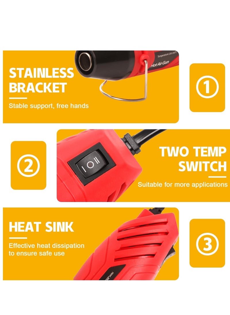 Necomi Mini HeaHeat Gun, Mini Dual Temperature Heat Gun Tool with Reflective Nozzle for Epoxy, Shrink Wrap, Vinyl Wrap, Embossing, Electronics, Candle Making, Cell Phone Repair  - Image 4