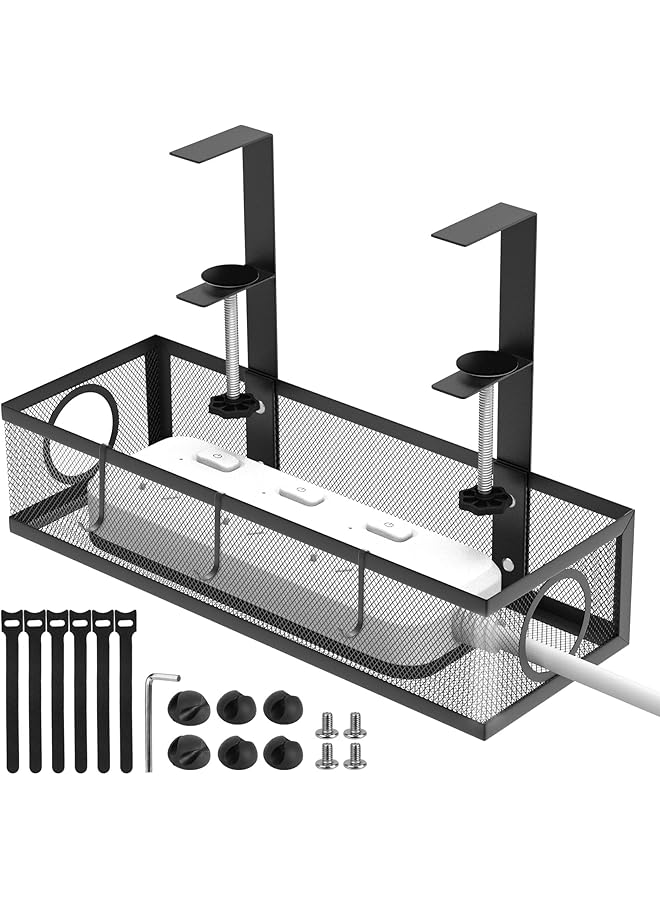 promass Table Wire Management Tray, Under Desk Cable Management Upgraded Cord Organizer Under Desk Tray Cable Management Tray Table Wire Management Cord Organizer Tray for Office and Home - Image 1