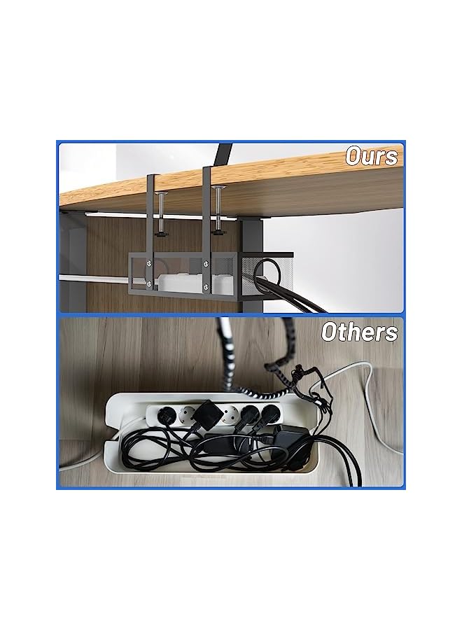 promass Table Wire Management Tray, Under Desk Cable Management Upgraded Cord Organizer Under Desk Tray Cable Management Tray Table Wire Management Cord Organizer Tray for Office and Home - Image 5