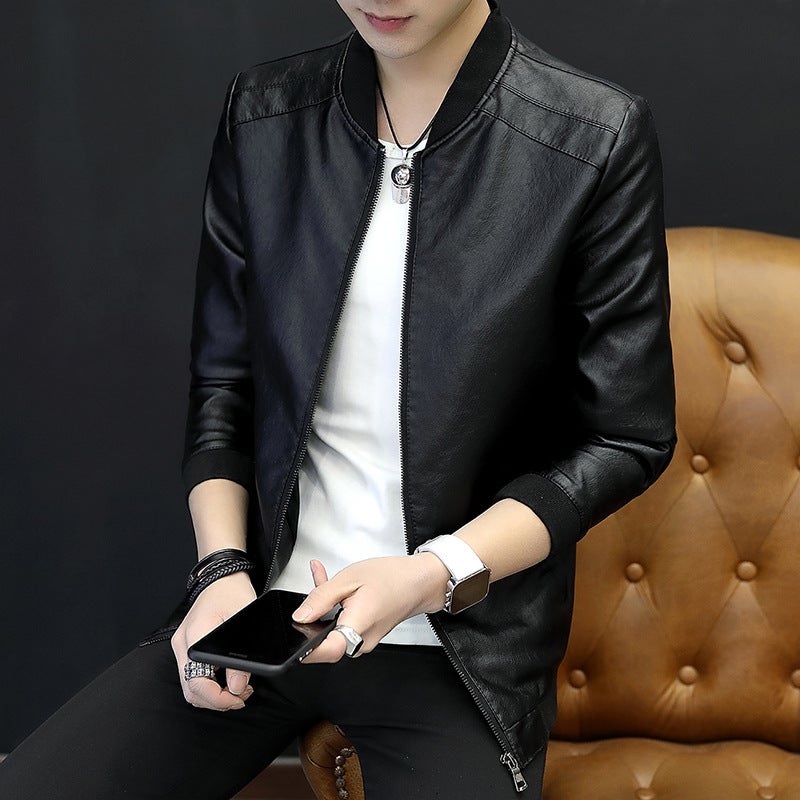 Men'S Leather Jacket Slim Casual Men'S Jacket Autumn Men'S Pu Leather Jacket Men'S - Image 1