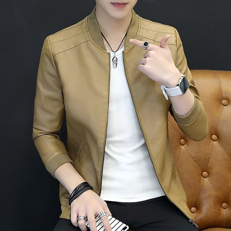 Men'S Leather Jacket Slim Casual Men'S Jacket Autumn Men'S Pu Leather Jacket Men'S - Image 4