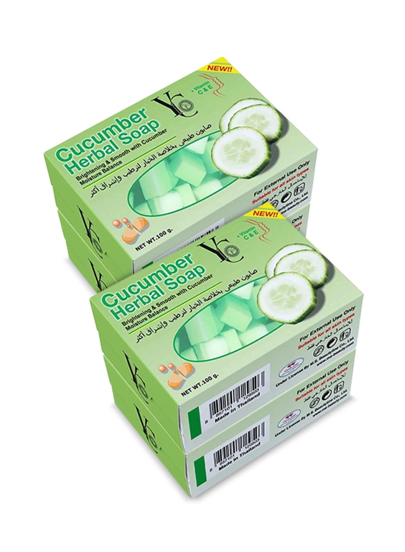 واي سي صابون عشبي بالخيار 100 جم - 4 قطعة