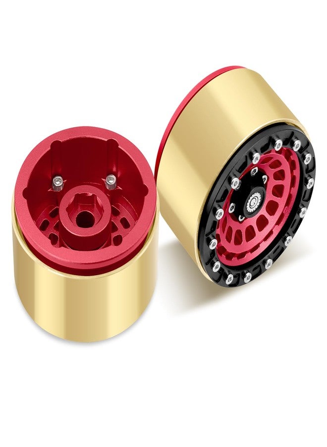OGUNKE OGRC 1.9 Beadlock Wheel RC Crawler Wheels with Brass Ring 1.9" Wheels for Axial SCX10 TRX4 VS4-10 Gen8 MST CFX 1/10 RC Crawler Upgrade (Red) - Image 4