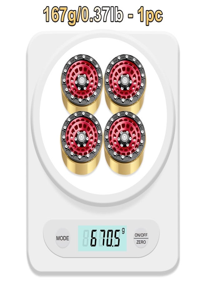 OGUNKE OGRC 1.9 Beadlock Wheel RC Crawler Wheels with Brass Ring 1.9" Wheels for Axial SCX10 TRX4 VS4-10 Gen8 MST CFX 1/10 RC Crawler Upgrade (Red) - Image 5