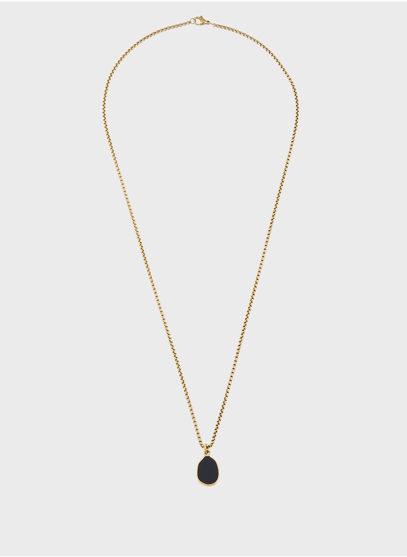 Robert Wood Pendant Chain Necklace  - Image 1