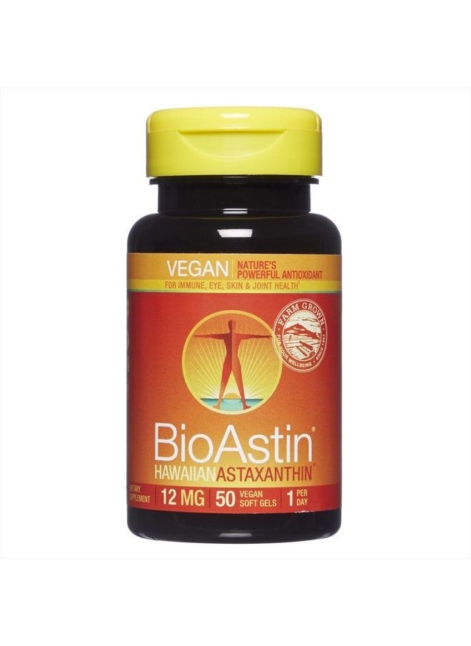 Nutrex Hawaii Nutrex Hawaii, BioAstin Vegan Hawaiian Astaxanthin 12 mg, Boosts Immunity and Supports Eye, Skin and Joint Health, 50 Count  - Image 1