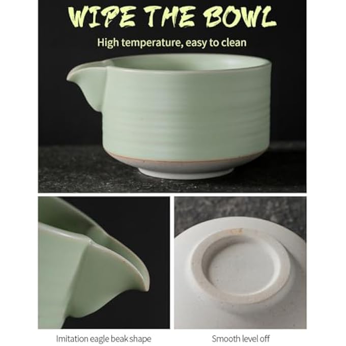 Unity Matcha Tea Set 7Pc With Mouth Bamboo Whisk Scoop Sifter Matcha Whisk Holder Green Tea Ceremony Kit Matte White Home Kitchen Latte Barista Gift Meditation Office BreaksGreen Color Box - Image 3