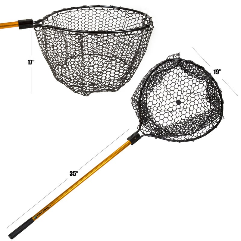 Wakeman Collapsible Fishing Net - 56-Inch Retractable Landing Net with Telescopic Pole - Fishing Equipment for Catch-and-Release by Wakeman (Gold) - Image 2