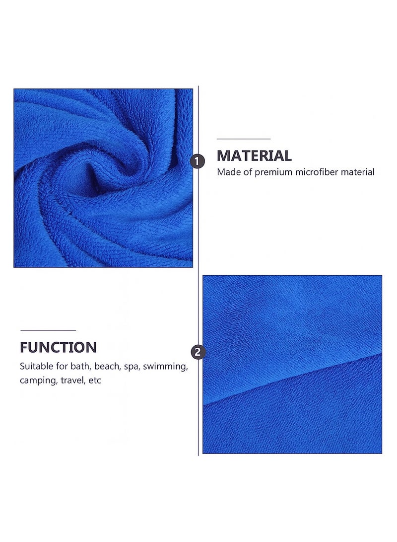 Fabienne 6-Piece Microfiber Bath and Pool Towel Set Includes 2 Oversized Pool Towels 100x200cm, 2 Bath Towels 70x140cm, 2 Hand/Face Towels 50x90cm Ideal for Hotels, Spas, Pools & Beach Clubs Blue  - Image 5
