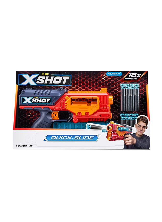 Zuru X-Shot إكسل كويك سلايد 16 سهام - لعبة التصويب التفاعلية للأطفال، المراهقين، البالغين، الأولاد والبنات، أنشطة عطلات خارجية، هدايا للأطفال من عمر 8 سنوات وما فوق  - Image 1