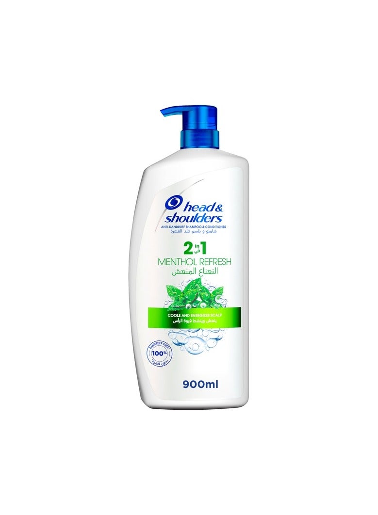 شامبو وبلسم 2 في 1 مضاد للقشرة برائحة المنثول المنعشة لفروة الرأس المصابة بالحكة 900 مل