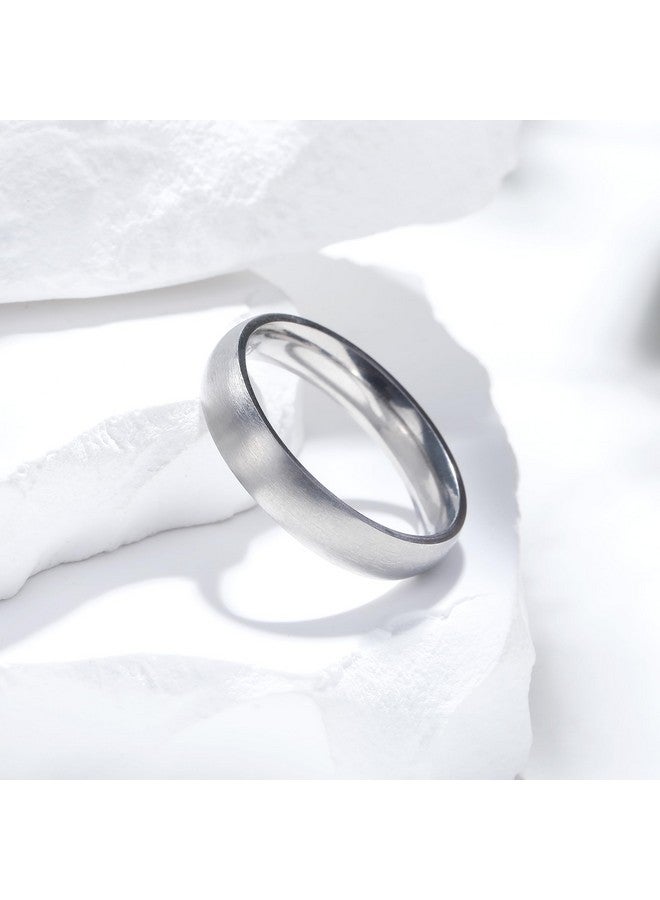 كينج ويل خاتم زفاف من التيتانيوم مقاس 5 مم من King Will BASIC للرجال والنساء، خاتم للأزواج، مصقول/غير لامع، مريح، مقاس 9 - Image 2