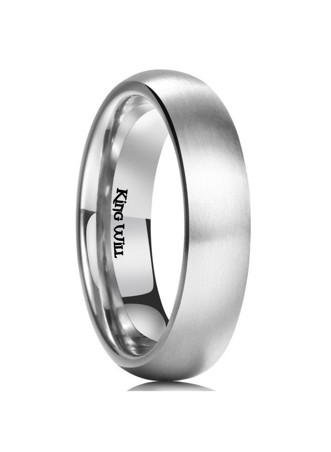 كينج ويل خاتم زفاف من التيتانيوم مقاس 5 مم من King Will BASIC للرجال والنساء، خاتم للأزواج، مصقول/غير لامع، مريح، مقاس 9 - Image 1