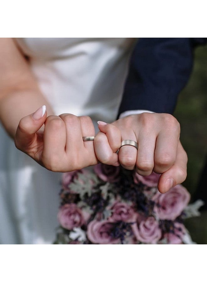 كينج ويل خاتم زفاف من التيتانيوم مقاس 5 مم من King Will BASIC للرجال والنساء، خاتم للأزواج، مصقول/غير لامع، مريح، مقاس 9 - Image 4