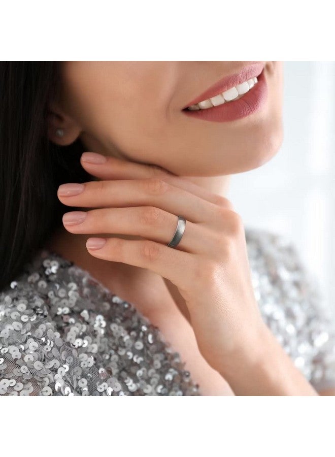 كينج ويل خاتم زفاف من التيتانيوم مقاس 5 مم من King Will BASIC للرجال والنساء، خاتم للأزواج، مصقول/غير لامع، مريح، مقاس 9 - Image 5