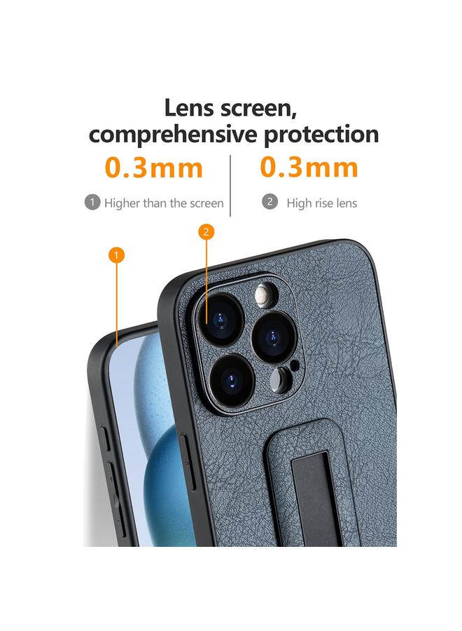 زبون جراب لهاتف iPhone 11 Pro Max مصنوع من جلد البولي يوريثان مع دعامة دفع وسحب ومضاد للصدمات - Image 4