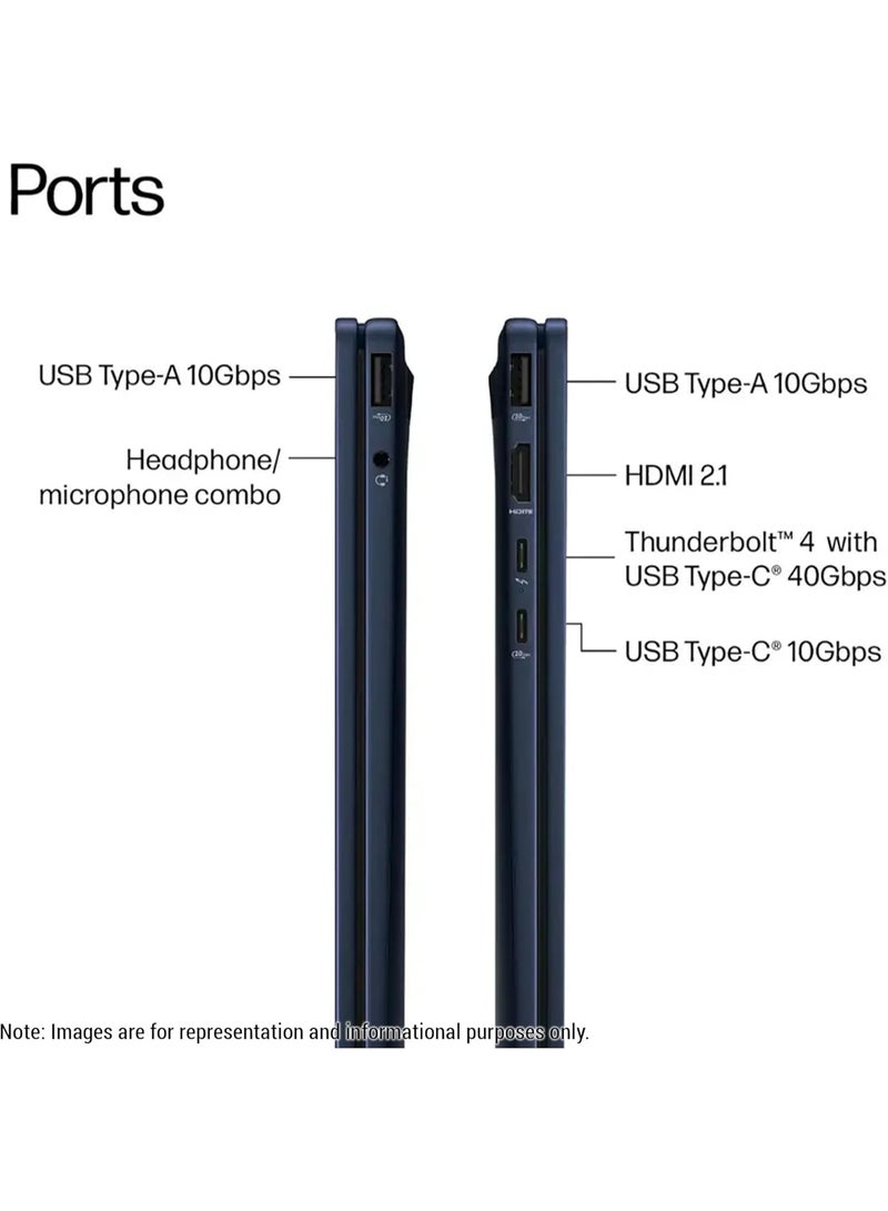 HP (نسخة مطورة) لابتوب أومني بوك إكس فليب 2 في 1 كوبايلوت+، إنتل ألترا 7-256V، 16 جيجابايت LPDDR5x RAM، 512 جيجابايت PCIe SSD، شاشة تعمل باللمس 14 بوصة 2K (1920x1200)، إنتل آرك 140V، لوحة مفاتيح مضاءة، ويندوز 11 أزرق جوي - Image 4