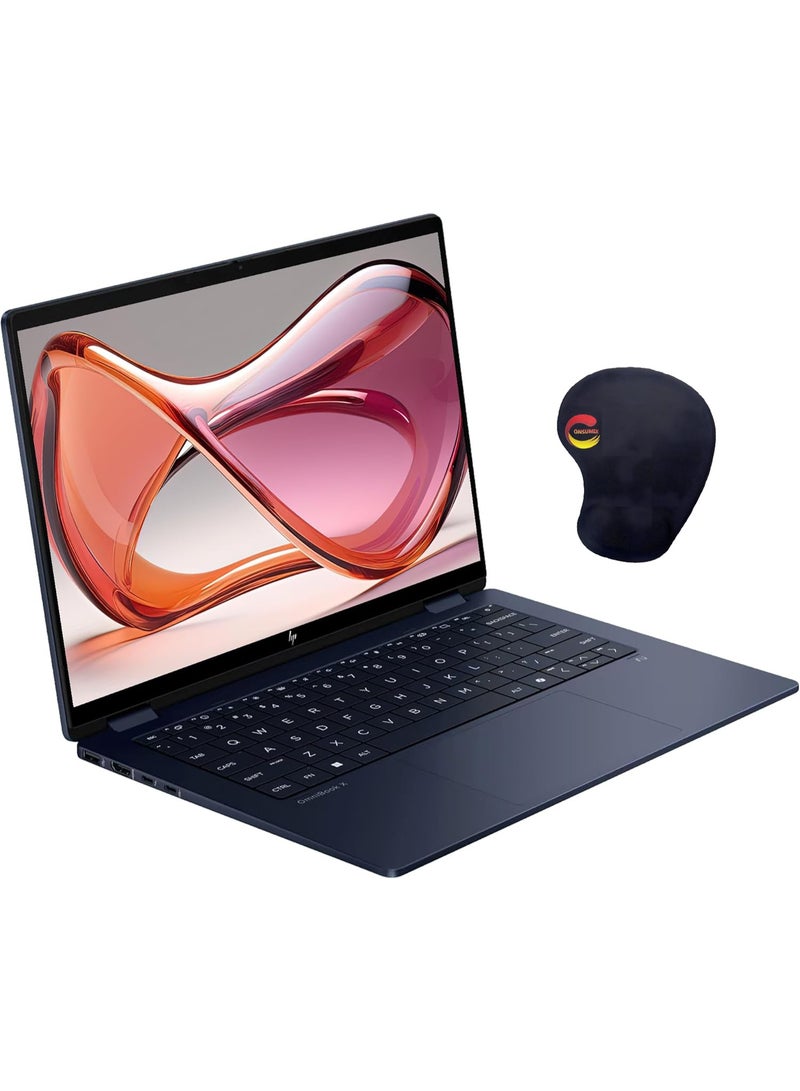 HP (نسخة مطورة) لابتوب أومني بوك إكس فليب 2 في 1 كوبايلوت+، إنتل ألترا 7-256V، 16 جيجابايت LPDDR5x RAM، 512 جيجابايت PCIe SSD، شاشة تعمل باللمس 14 بوصة 2K (1920x1200)، إنتل آرك 140V، لوحة مفاتيح مضاءة، ويندوز 11 أزرق جوي - Image 2