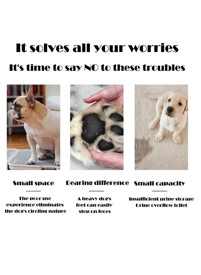 ريليو صينية كبيرة 47 × 37 سم لتبول الكلاب، صينية تدريب الحيوانات الأليفة، حامل منصات تدريب الحيوانات الأليفة، حامل منصات التبول للكلاب، صينية تبول الكلاب الداخلية، سهلة التنظيف، شبكة قابلة للإزالة - Image 3