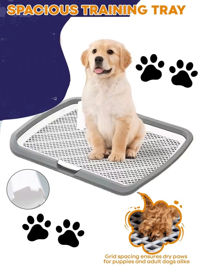 ريليو صينية كبيرة 47 × 37 سم لتبول الكلاب، صينية تدريب الحيوانات الأليفة، حامل منصات تدريب الحيوانات الأليفة، حامل منصات التبول للكلاب، صينية تبول الكلاب الداخلية، سهلة التنظيف، شبكة قابلة للإزالة - Image 1